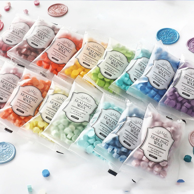 Wax Seal Stamp Kit - 100개 왁스 씰 비즈, 씰용 씰링