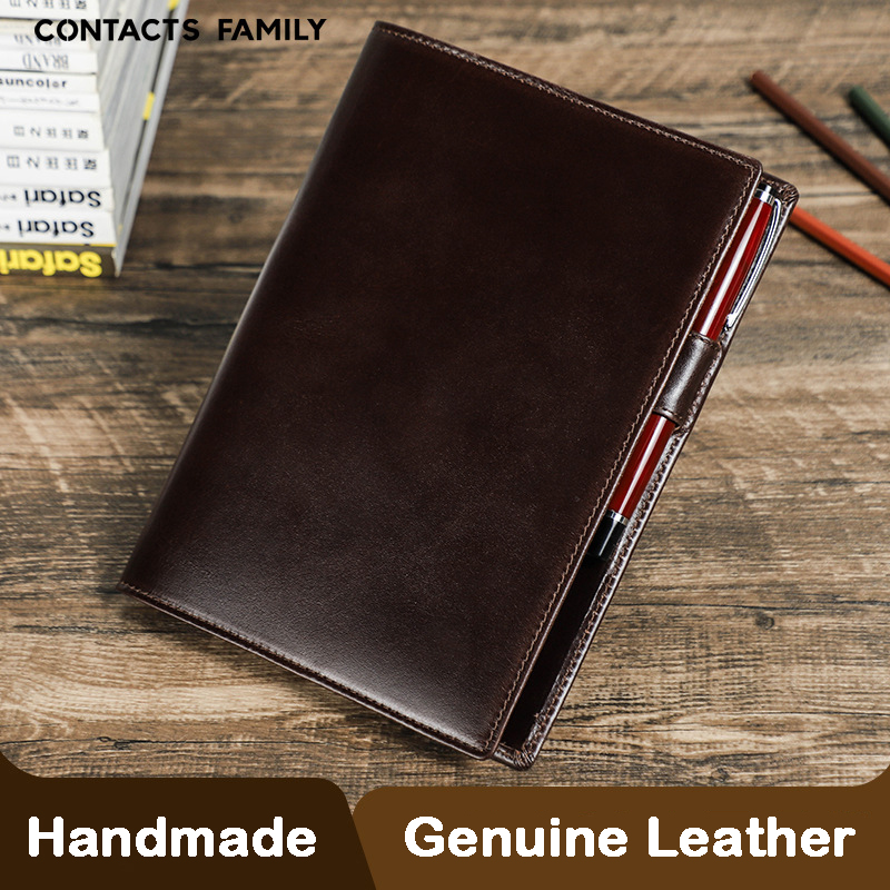 Office Stationery Supply Business - 수제 가죽 A5 노트북, 펜꽂이 노트북