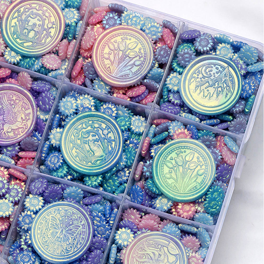 100pcs 혼합 색상 반짝이 꿈꾸는 오로라 씰링 왁스 - Wax Seal Stamp Kit 리뷰 및 가격