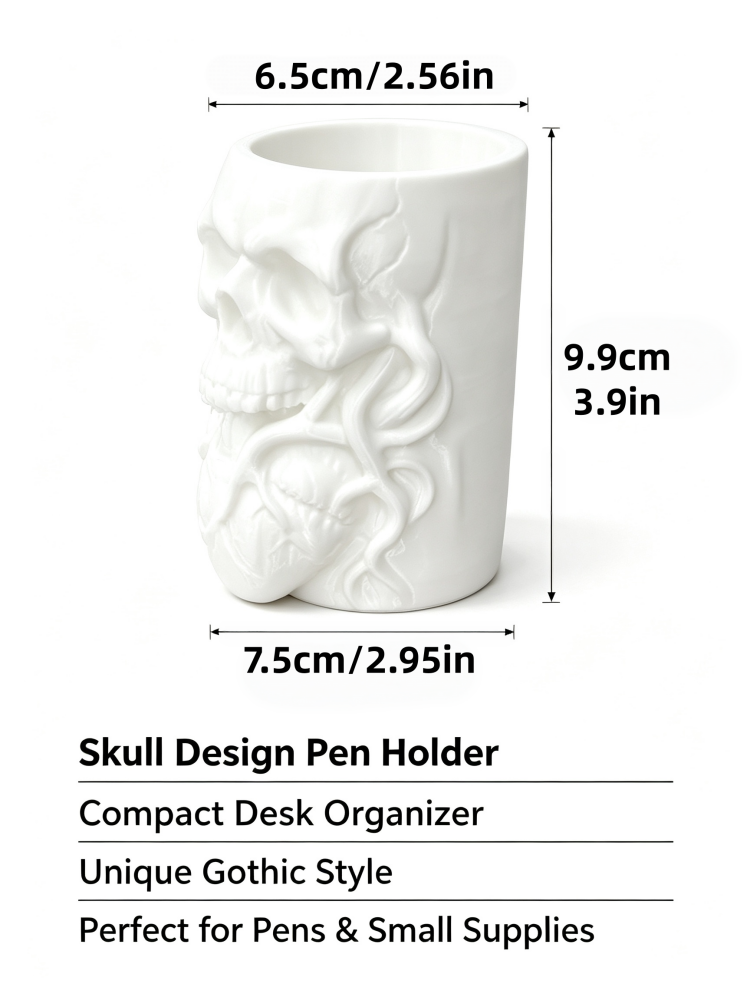 참신하고 멋진 해골 하트 릴리프 펜 홀더, 고딕풍 다크 - Office Supply Office Stationery Items 리뷰 및 가격