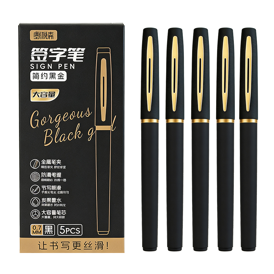 5 개/갑 대용량 젤 펜 0.5/0.7/1.0mm 팁  - Office Stationery Supply Business 리뷰 및 가격