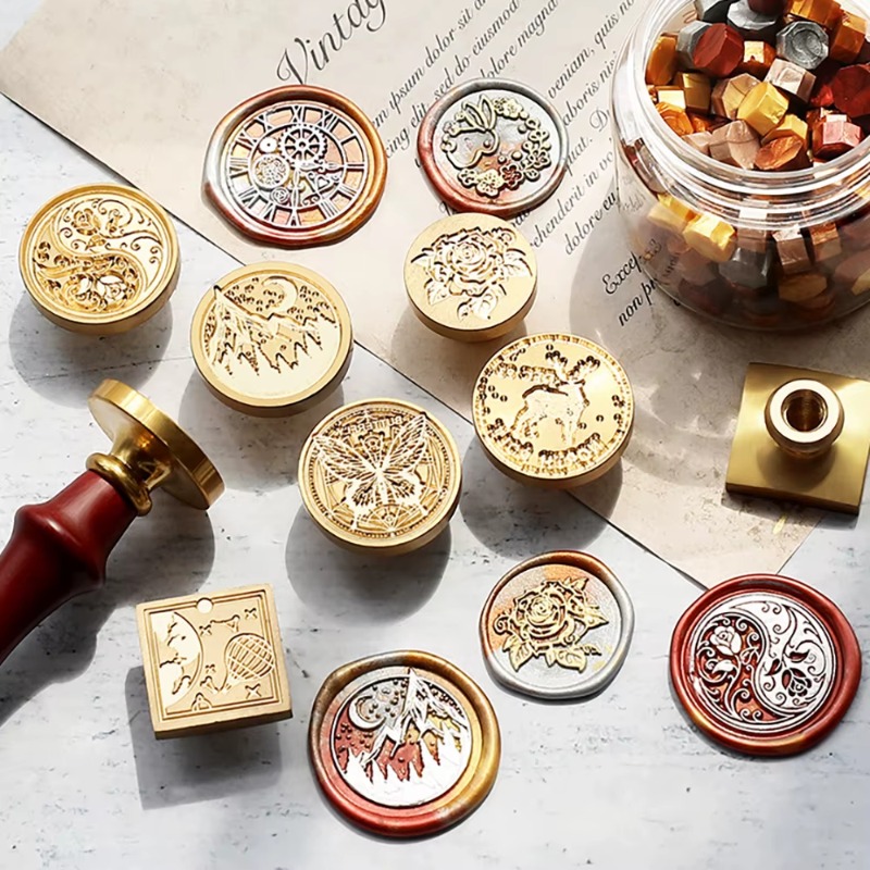 9개의 왁스 씰+1개의 손잡이, 왁스 씰 세트, 씰링  - Wax Seal Stamp Kit 리뷰 및 가격