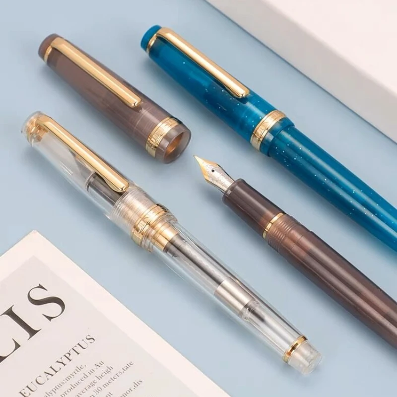 Jinhao 82 만년필 럭셔리 투명 펜 스핀 골든 E - Office Stationery Supply Business 리뷰 및 가격